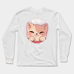 Cute Neko icon sticker Long Sleeve T-Shirt